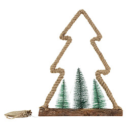 Ecd Germany LED Sapin de Noël décoratif en jute décoration lumière blanc chaud minuterie