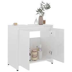 Acheter Maison Chic Armoire de salle de bain,Meuble de rangement,Meuble haut Blanc brillant 60x33x61 cm Aggloméré -GKD350549