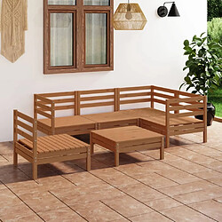 Maison Chic Salon de jardin 6 pcs - Table et chaises d'extérieur - Mobilier/Meubles de jardin Moderne Bois de pin massif Marron miel -MN35723