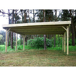 Gardenas Carport double en bois Basic 5,1 x 5 m.