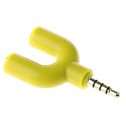 3.5mm audio câble auxiliaire répartiteur de câble pour casque casque pc jaune pas cher