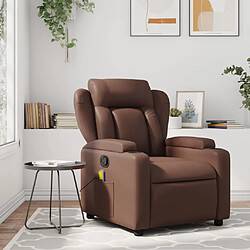 Maison Chic Fauteuil de massage inclinable,Fauteuil luxe de relaxation Marron Similicuir -MN45632