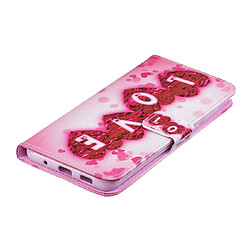 Wewoo Housse Coque Étui en cuir avec motif horizontal Love Pattern pour Galaxy A8 2018avec support et emplacements cartes et porte-monnaie pas cher