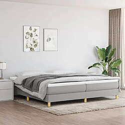 Maison Chic Lit Adulte - Lit simple Lit à sommier tapissier avec matelas moelleux - Meuble de Chambre - Gris clair 200x200cm Tissu -MN65451