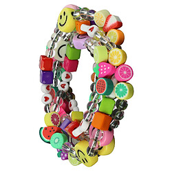 Avizar Bijou de Téléphone Collier Smiley et Fruits 110cm Collection Smile Multicolore