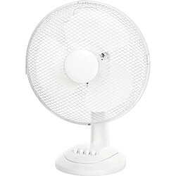 DiO Ventilateur de table silencieux mobile blanc 35W - D30cm - 3-en-1 - 3 niveaux de vitesses - fonction oscillation