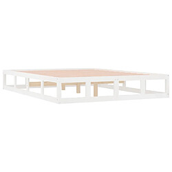 Acheter Maison Chic Lit adulte - Lit simple Cadre de lit,Structure du lit Contemporain Blanc 180x200 cm Super King Bois massif -MN70915