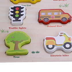 puzzle éducatif en bois pour enfants puzzle jouet éducatif - chiffres et trafic pas cher