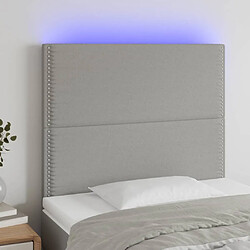 Maison Chic Tête de lit moderne à LED lumineuse pour chambre - Décoration de lit Gris clair 80x5x118/128 cm Tissu -MN28223