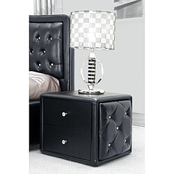 Vivenla Chevet - table de nuit noir design en bois mdf L. 40 x P. 47 x H. 43 cm Collection Velho