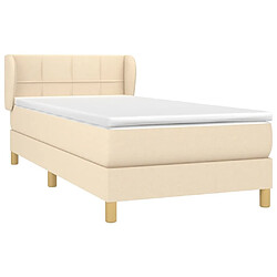 Avis Maison Chic Lit Adulte - Lit simple Lit à sommier tapissier avec matelas moelleux - Meuble de Chambre - Crème 100x200 cm Tissu -MN31605