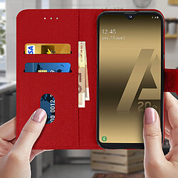 Avis Avizar Housse Samsung Galaxy A20e Étui Porte-cartes Fonction Support rouge