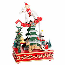 BigBuy Christmas Décorations de Noël Multicouleur Bois Balancelle 12 x 17 x 26 cm