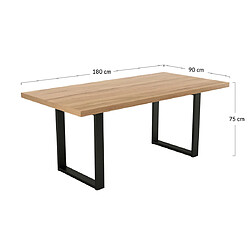 Acheter Lisa Design Jessie - table à manger - chêne et hêtre massif - 180 cm