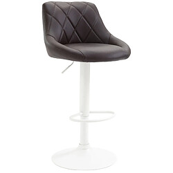 Non Tabouret de bar Lazio simili cuir blanc