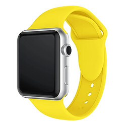 Wewoo Bracelet Bande de montre en silicone à double rivets pour Apple Watch séries 3 et 2 & 1 38 mm (jaune)