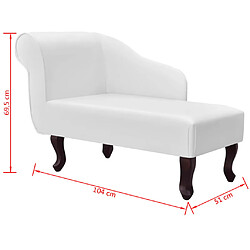 vidaXL Chaise longue Blanc Similicuir pas cher