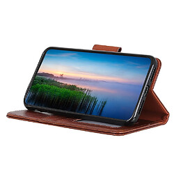 Etui en PU peau de nappa fendue marron pour votre Xiaomi Redmi Note 9 Pro/Pro Max/Note 9S