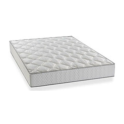 DEKO DREAM Ensemble Matelas ressorts + Sommier tapissier 140 x 190 cm - Confort équilibré - Epaisseur 23 cm - Galon gris