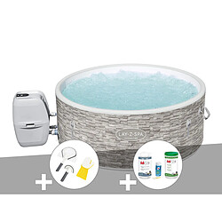 Kit spa gonflable Bestway Lay-Z-Spa Vancouver rond Airjet Plus 3/5 places + Kit traitement brome + Kit de nettoyage