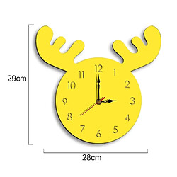 Avis Wewoo Horloge murale décorative de salon en forme de tête de cerf jaune