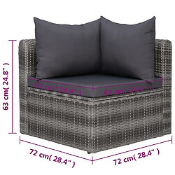 Acheter vidaXL Salon de jardin 7 pcs et coussins et oreillers Résine tressée