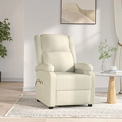 vidaXL Fauteuil électrique - Blanc similicuir