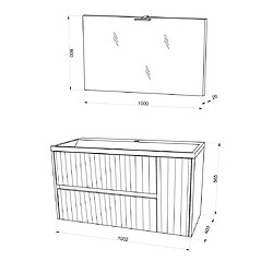 Kiamami Valentina MOBILE SALLE DE BAIN CANNETTATO 100CM BLANC MAT MIROIR 100X60 | CORTINA pas cher