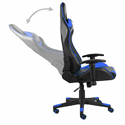 Maison Chic Chaise de jeu, Chaise gaming pivotante, Fauteuil gamer d'ordinateur,Chaise de Bureau Bleu PVC -GKD61908 pas cher