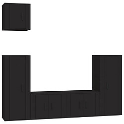 Maison Chic Ensemble de meubles TV 5 pcs pour salon - Noir Bois d'ingénierie -MN24132