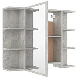 Helloshop26 Armoire à miroir de bain 80 x 20,5 x 64 cm aggloméré gris 02_0006688