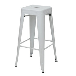 Decoshop26 Tabouret de bar design industriel en métal empilable blanc 04_0005254