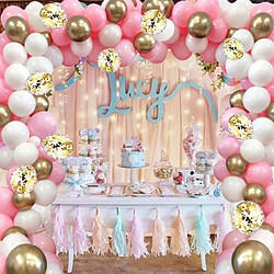 Euro Mega Guirlande Ballons Blanc Rose Transparents Or Arche Ballons Rose Or Blanc pour Décoration Fête Nouvel An, Mariage, Anniversaire