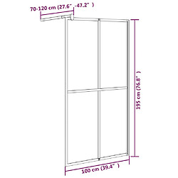 vidaXL Écran de douche 100x195 cm Verre trempé foncé pas cher