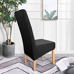 Avis Housse De Chaise De Salle à Manger Extensible Longue Chaise Arrière Couvre Protecteur Noir