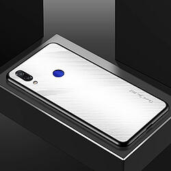 Wewoo Coque Pour Xiaomi Redmi Note 7 étui de protection en verre dégradé de texture blanc