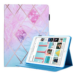 Etui en PU Impression de motifs avec support et porte-carte rose/bleu pour votre Apple iPad 9.7 pouces (2018/2017)/Air 2/Air (2013)