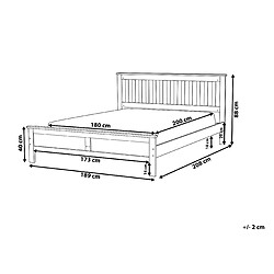 Avis Beliani Lit double 180 x 200 cm bois clair MAYENNE