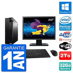 PC Lenovo M83 SFF Ecran 22" Intel G3220 RAM 32Go Disque Dur 2To Windows 10 Wifi - Occasion