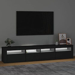 Avis Maison Chic Meubles TV avec lumières LED - Banc TV pour salon Noir 210x35x40 cm -MN29648