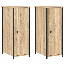 vidaXL Tables de chevet 2pcs chêne sonoma 32x42x80cm bois d'ingénierie