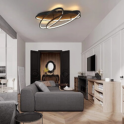 Avis NETTLIFE Plafonnier LED Salon 76 W Lampe de Salon Lampe Noire avec Télécommande Lampe Design Moderne Chambre à Coucher pour Cuisine Couloir Bureau