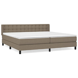 Maison Chic Lit adulte- Lit + matelas,Sommier à lattes de lit avec matelas Taupe 200x200 cm Tissu -GKD35475