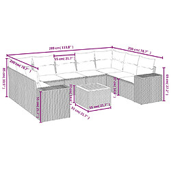 Avis Maison Chic Salon de jardin avec coussins 10 pcs, Ensemble Tables et chaises de jardin, gris résine tressée -GKD656130