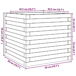 vidaXL Jardinière blanc 50x50x46 cm bois de pin massif pas cher