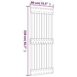 vidaXL Porte coulissante et kit de quincaillerie 80x210 cm pin massif pas cher