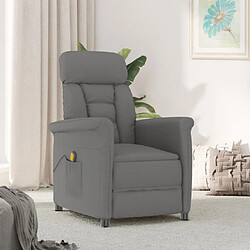 vidaXL Fauteuil de massage Gris foncé Similicuir daim