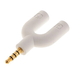 Stéréo Jack Audio écouteur 2 Voies U Adaptateur Blanc 3.5mm pas cher