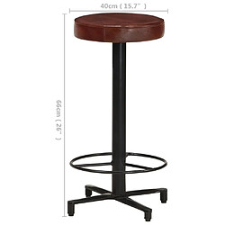 vidaXL Tabourets de bar lot de 2 66 cm cuir véritable pas cher