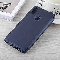 Avis Wewoo Coque Housse en cuir pour miroir Xiaomi Mi 8 avec support bleu